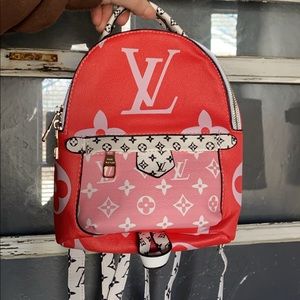 Colorful LV Monogram mini backpack purse with adjustable straps